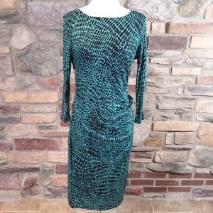 Hugo Boss long sleeve jersey sheath dress medium